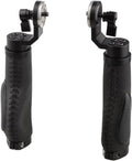 Aluminum Rosette Leather Handle Grip One Pair Black M6 Thread 31.8 mm T7332