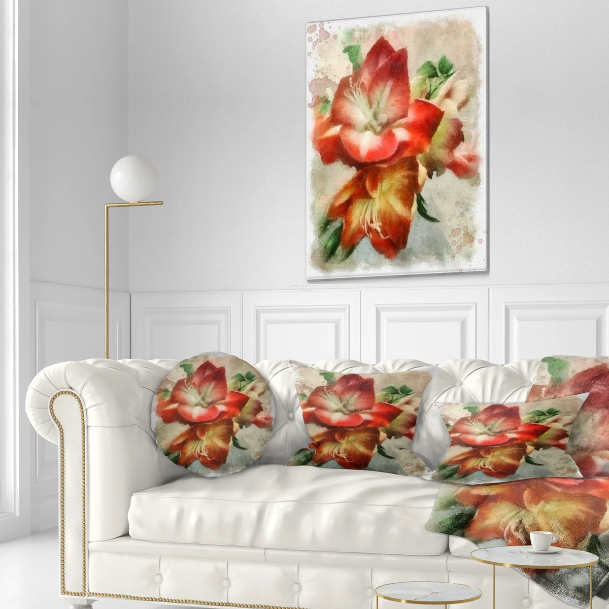 Floral Throw Pillow 16 in. x 16 in. Z756477