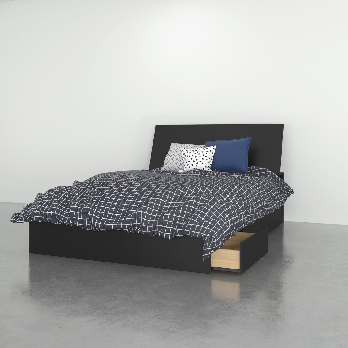 2 Piece Full Size Bedroom Set Black O3136