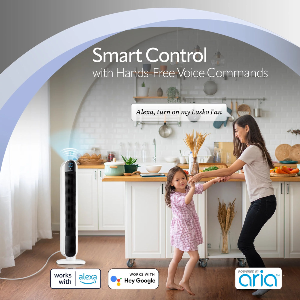 40" Smart Tower Fan with Wi-Fi, 5 Speeds Q418282
