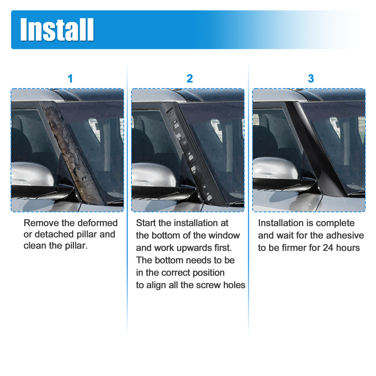 Front Right Passenger Side Car Windshield A Pillar Trim J164354
