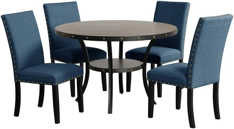 Solid Wood Round Dining Table 48-Inch Gray P946965