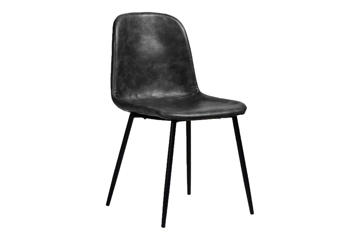 Vintage Charcoal Leatherette Side Chair, Set of 2 Z19949