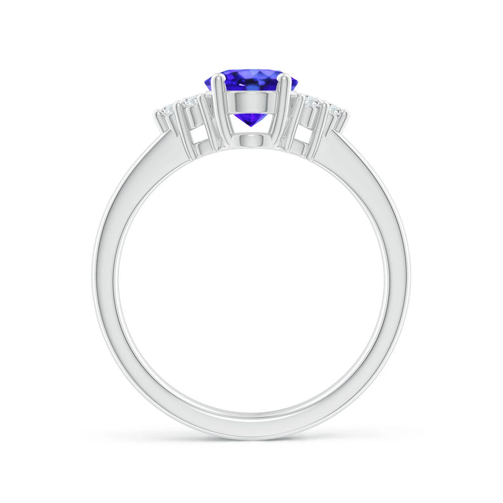 Natural Tanzanite Platinum Ring Size 7 R15645