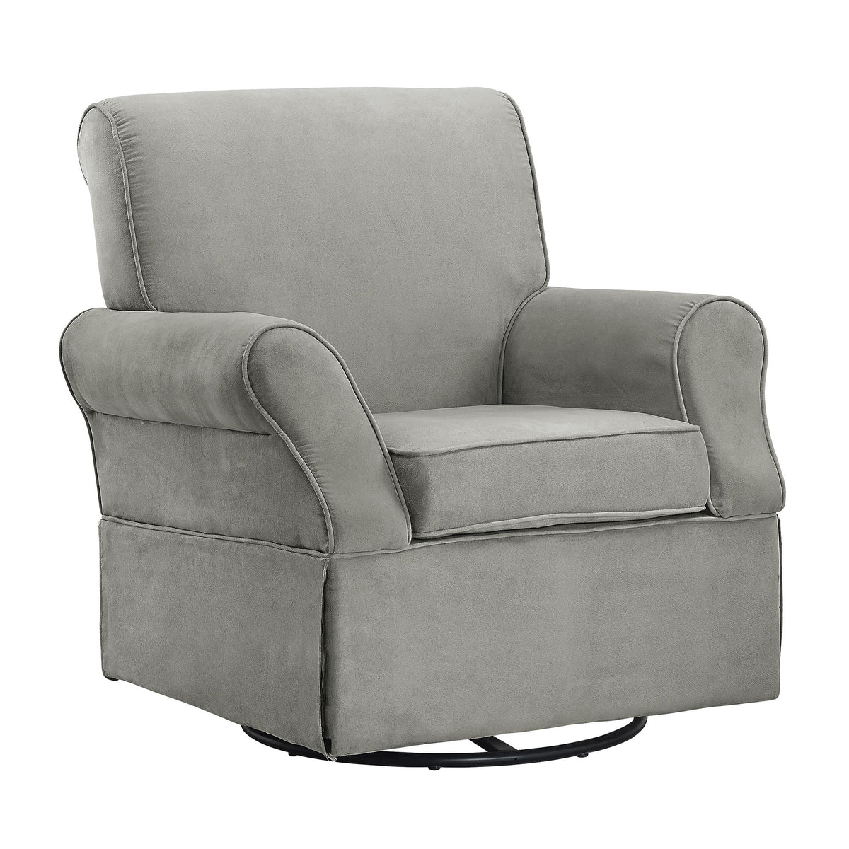 Gray Microfiber Swivel Glider Chair & Ottoman M1271