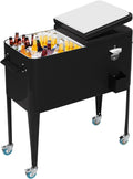 80 Quart Rolling Ice Cooler with Wheels and Bottle Opener E491198
