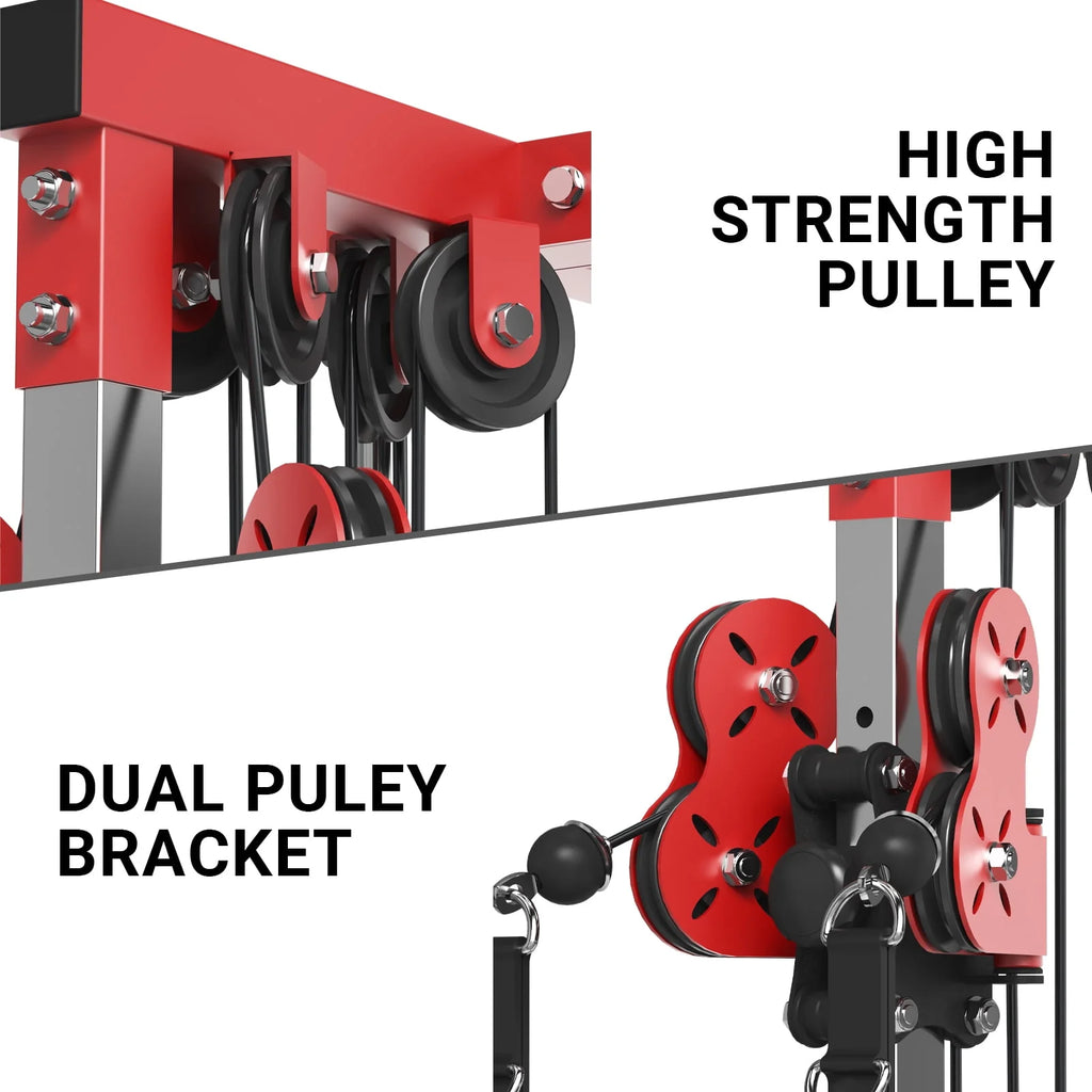Wall Mount Cable Crossover Machine with 18 Positions Dual Pulley System I26163