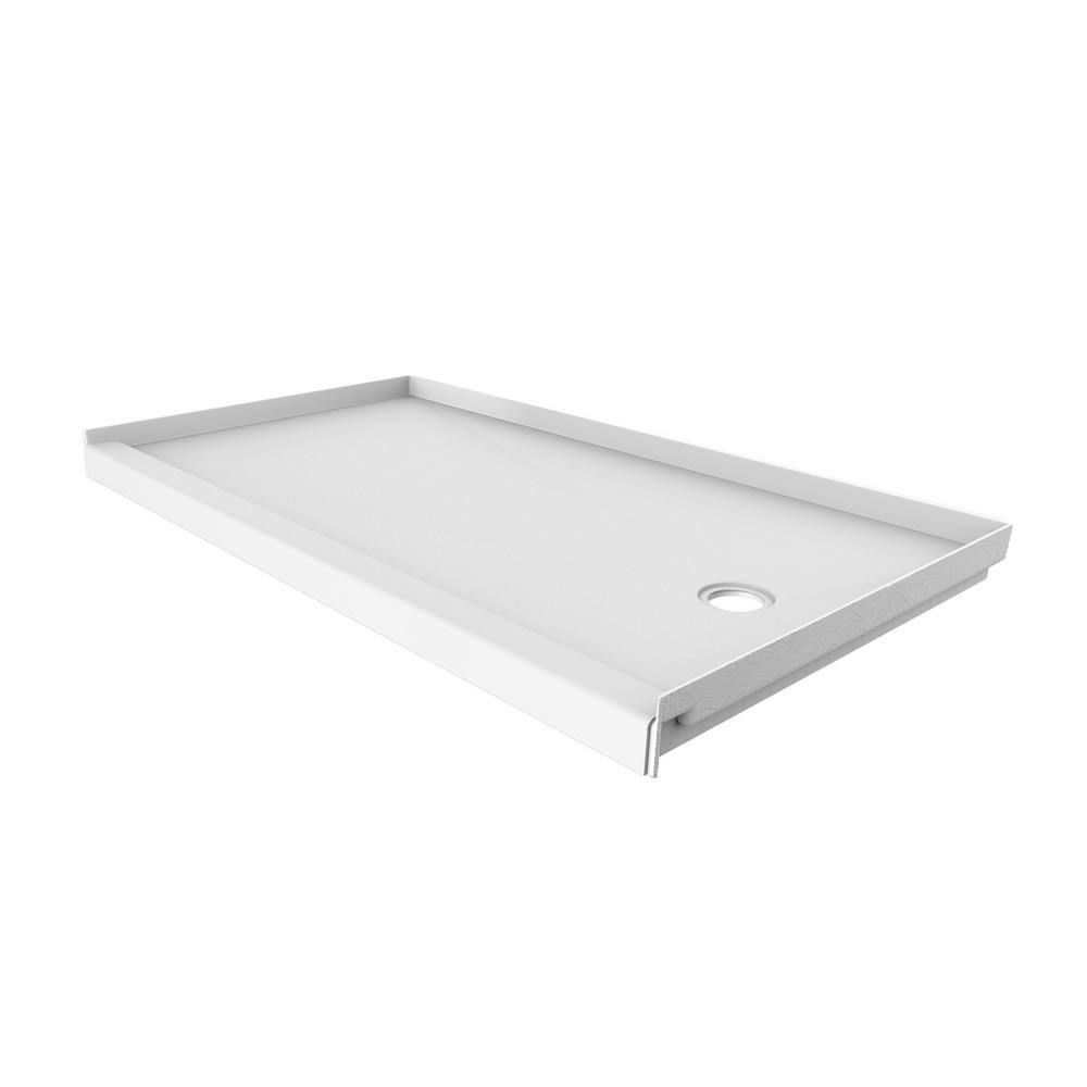White 32-in W x 60-in L Fiberglass/Plastic Composite Shower Base V758