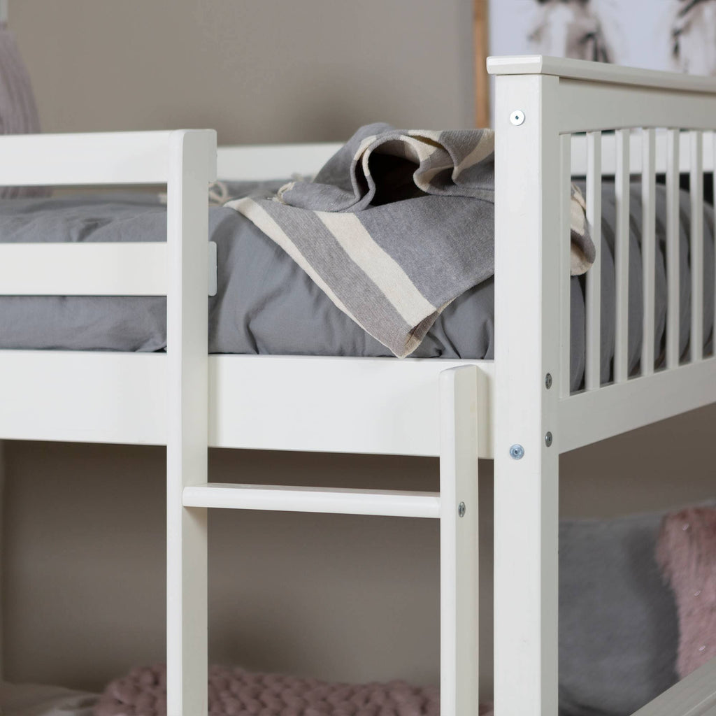 Twin Over Twin Solid Wood Bunk Bed White Y6675