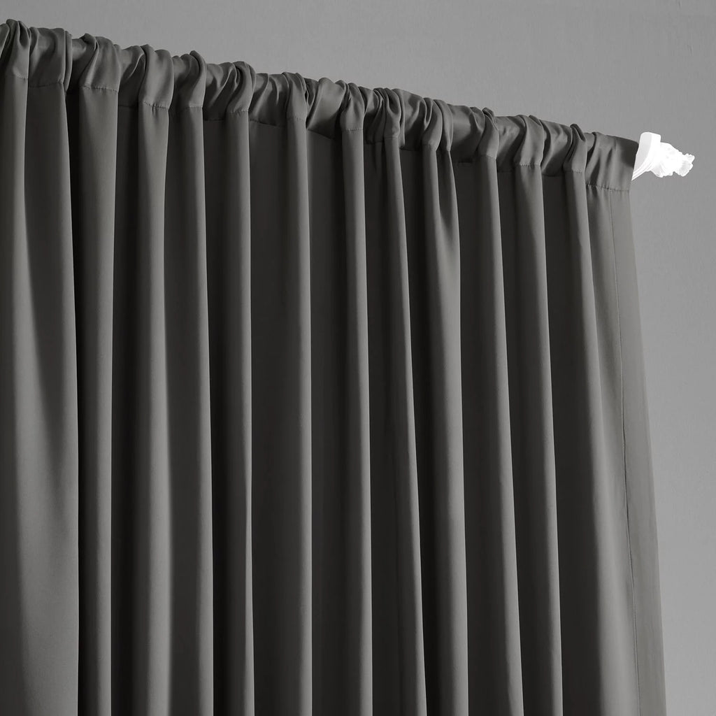 Anthracite Grey Extra Wide Blackout Curtain, 100W X 120L T897069