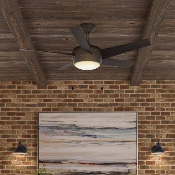 LED Oil-Rubbed Bronze Ceiling Fan with Light Kit and Remote Control W418172