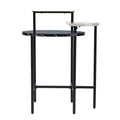 28.5" Black White Gold Faux Marble End Table with Storage I176