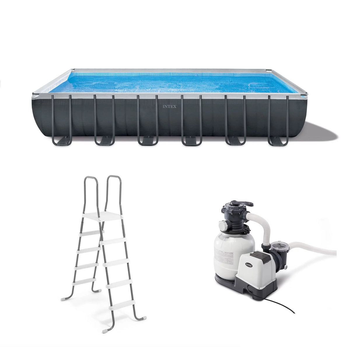 24' x 12' x 52 Rectangular Frame Swimming Pool with Pump L858