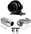 4 Inch 195 CFM Inline Fan with Carbon Filter and 8 Feet Ducting L95363
