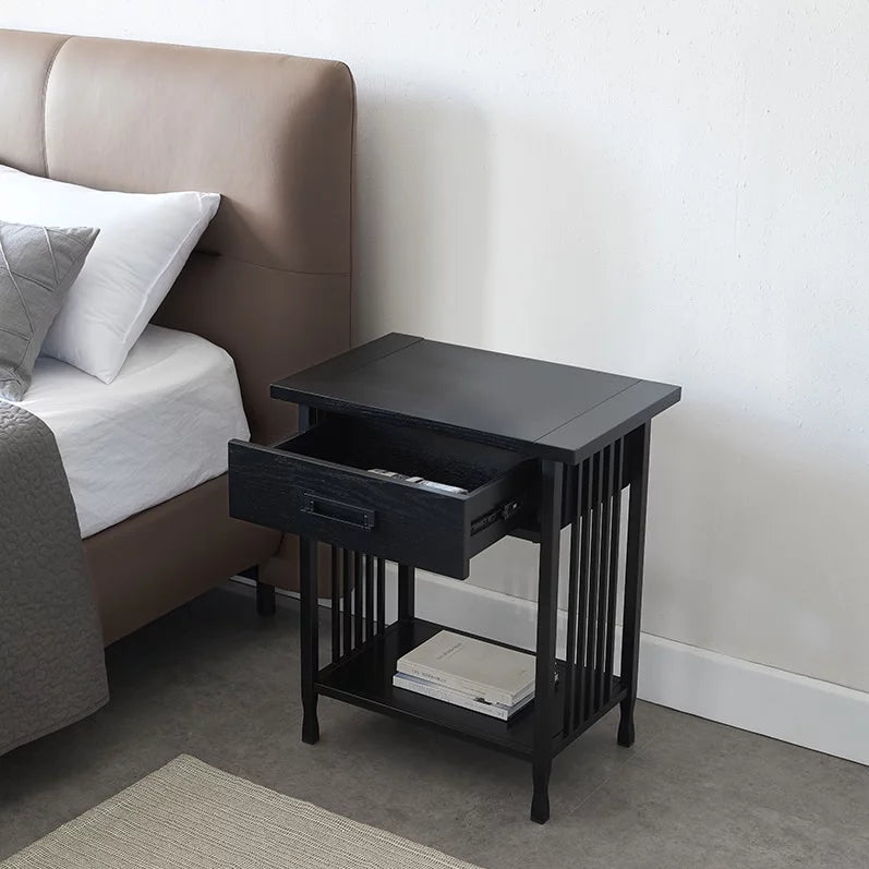 Black One Drawer Nightstand Side Table A255831