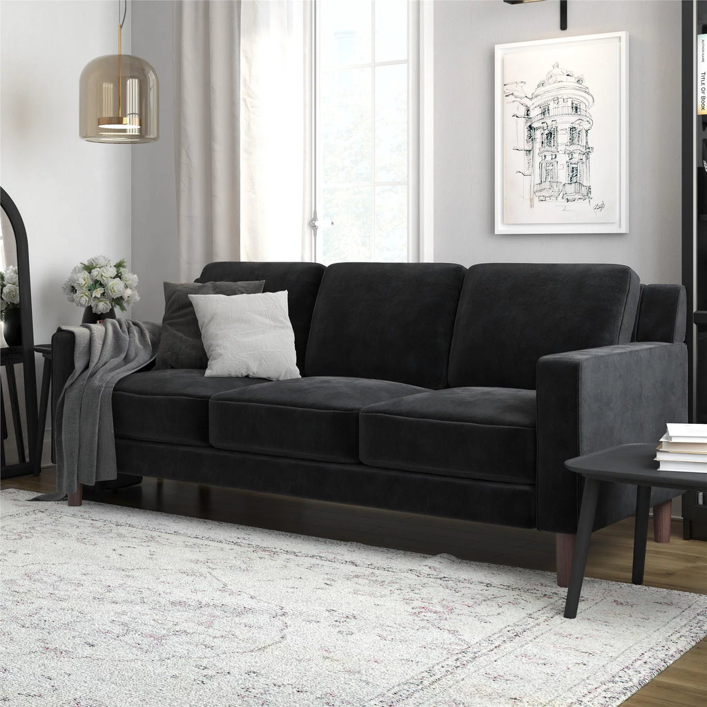 Green Velvet 3 Seater Sofa O9696