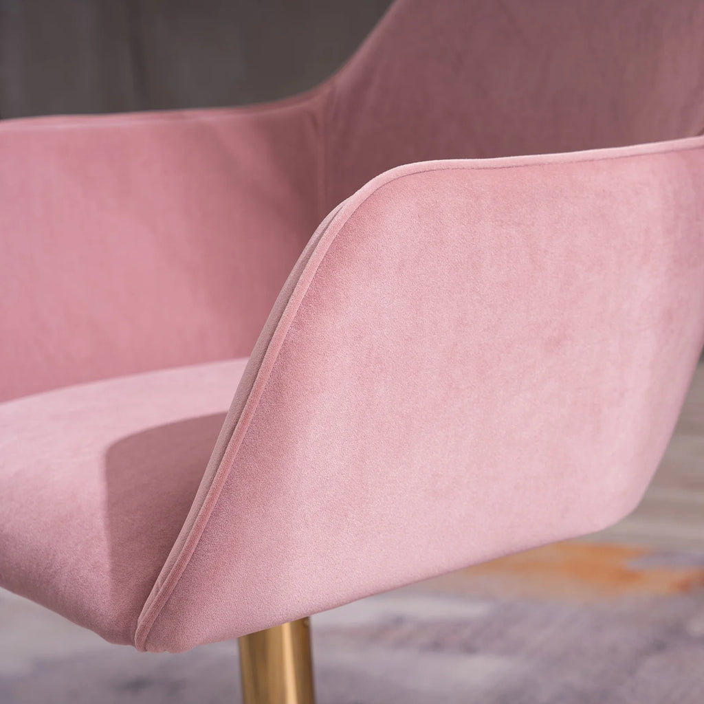 Modern Adjustable Height 360 Revolving Office Chair with Gold Metal Legs R87425