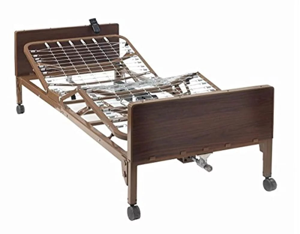 Semi Electric Hospital Bed with Foam Mattress and Full Rails W764