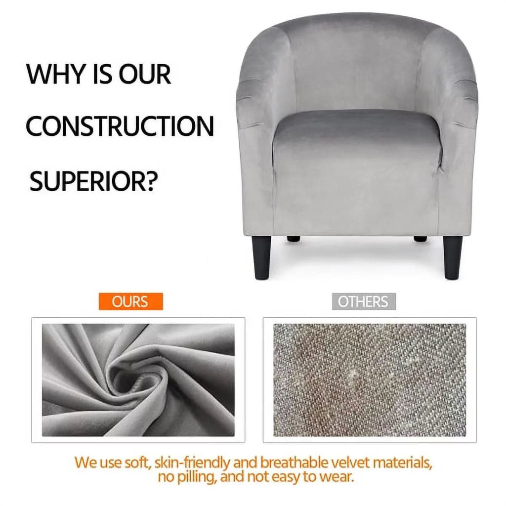 Ivory Polyester Boucle Accent Chair E5810