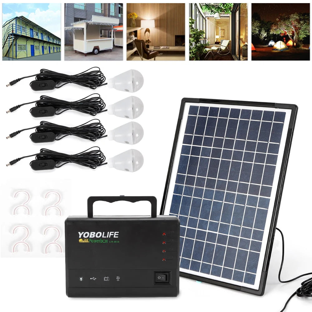 Portable Solar Panel Power Generator Kit with USB Charger Q102678