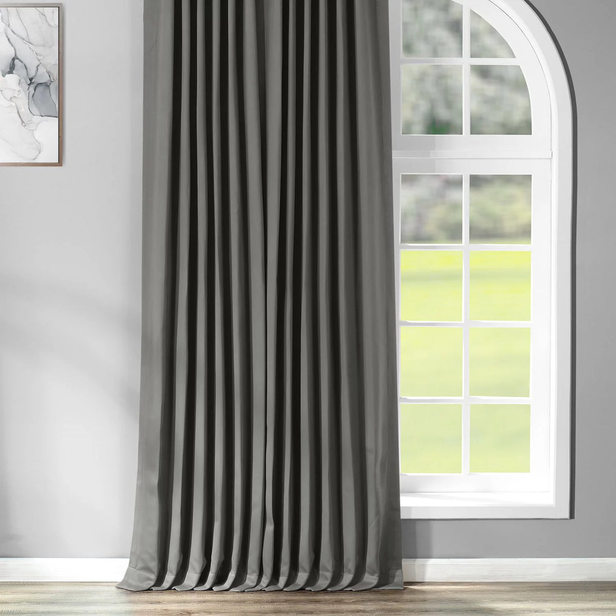 Anthracite Grey Extra Wide Blackout Curtain, 100W X 120L T897069