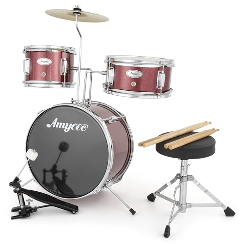 Black 3-Piece Drum Set with Stool H190582