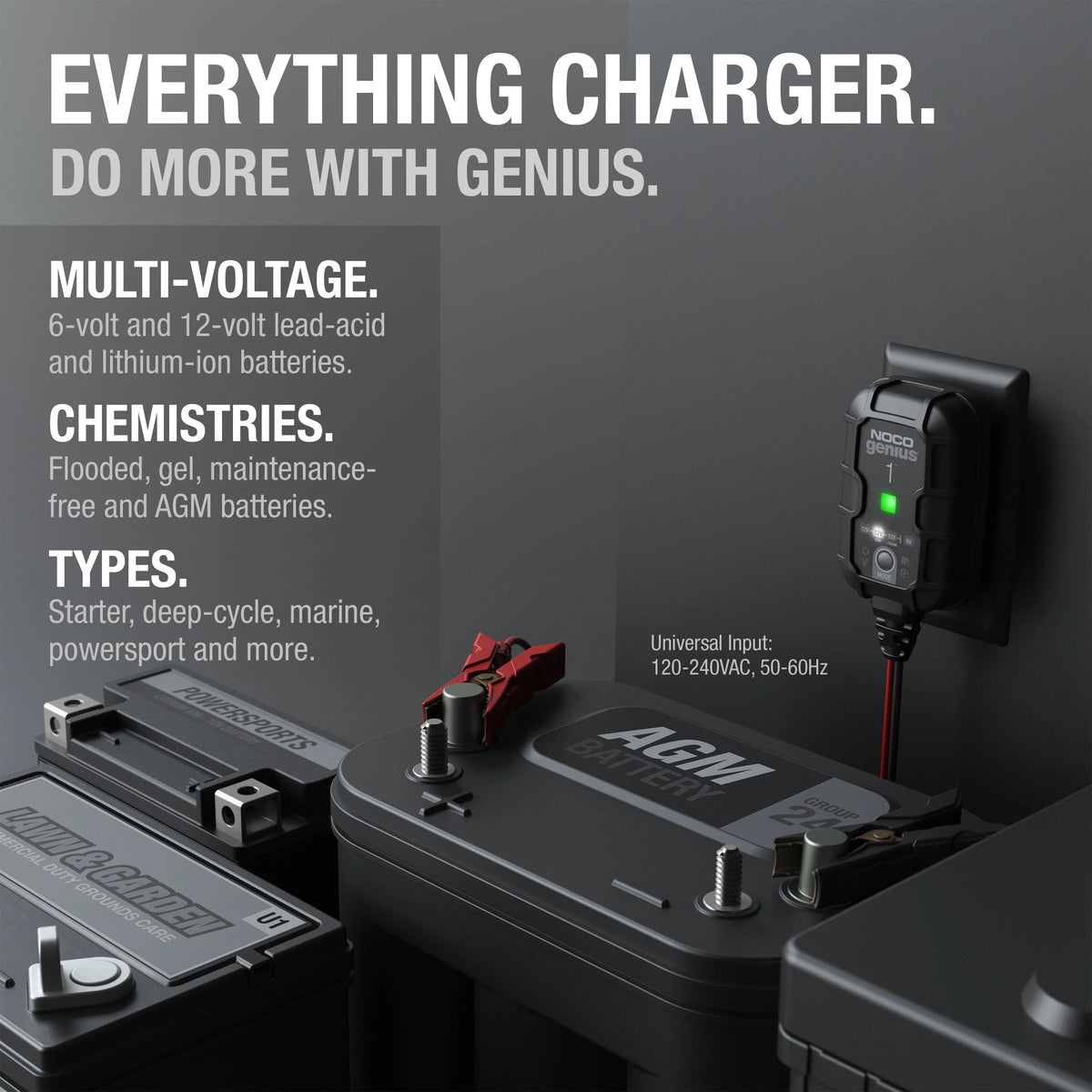 6V/12V 1A Smart Battery Charger and Maintainer R1379