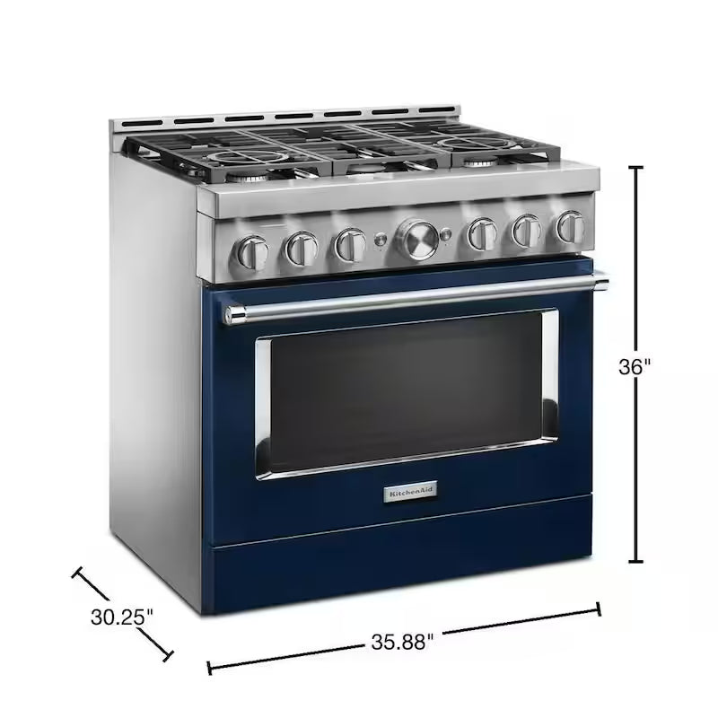 Ink Blue Smart Gas Range with Self-Cleaning and True Convection H774134