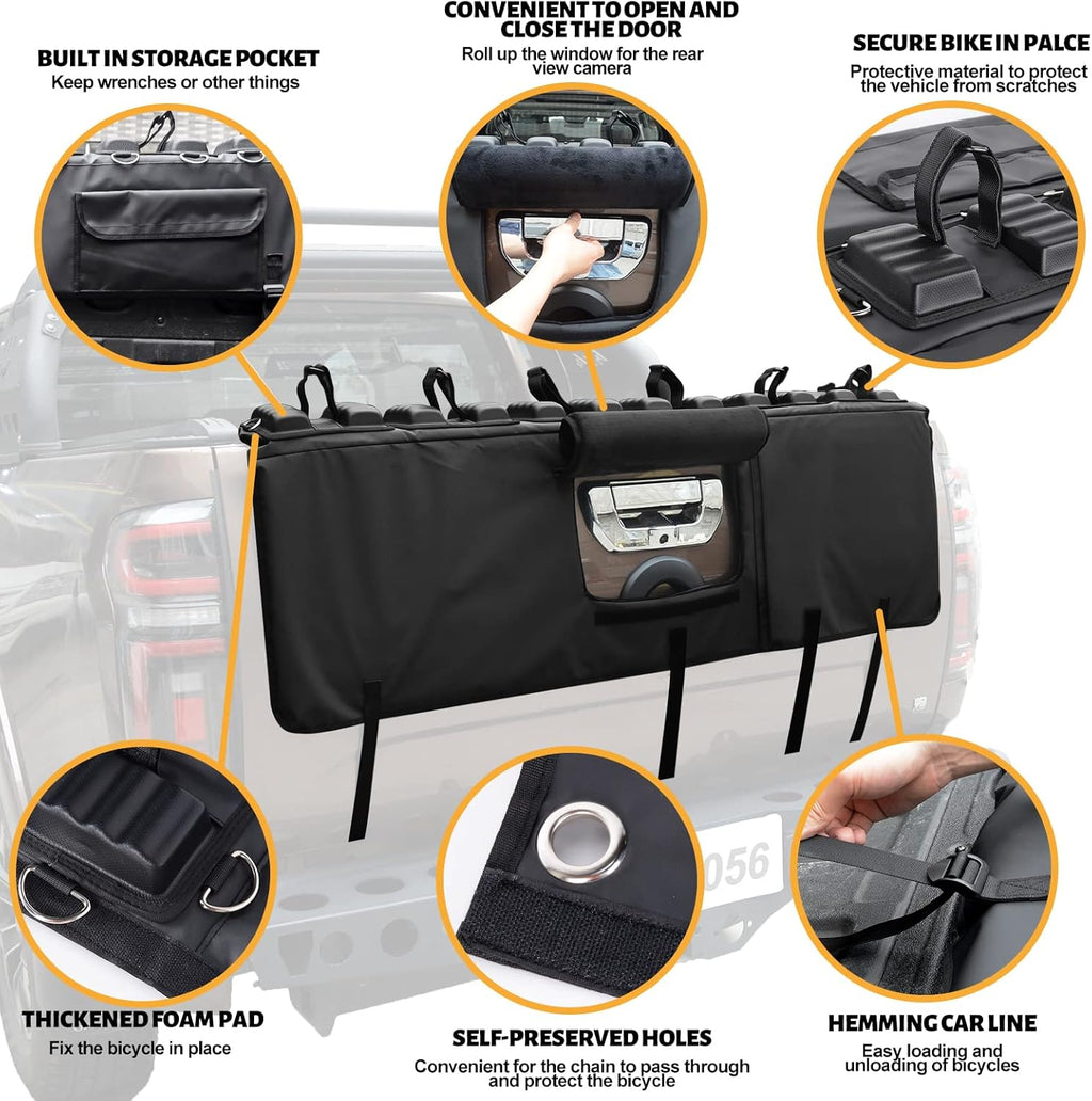 Truck Bike Tailgate Pad with Anti-Theft Lock and Secure Bike Straps E8069