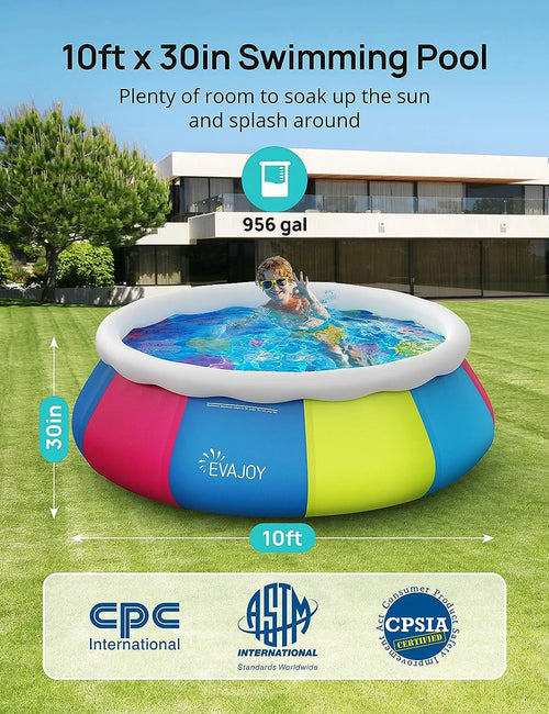 10ft 30in Inflatable Swimming Pool with Pool Cover K5348