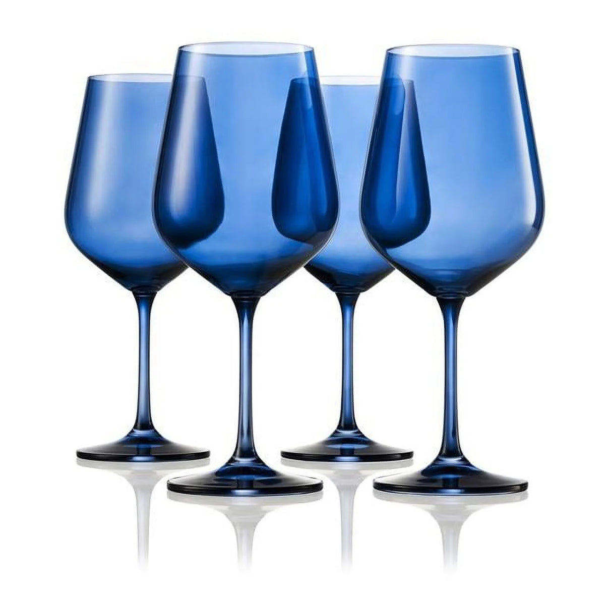 Sheer Red Wine Glass Navy Blue Set of 4 B357790