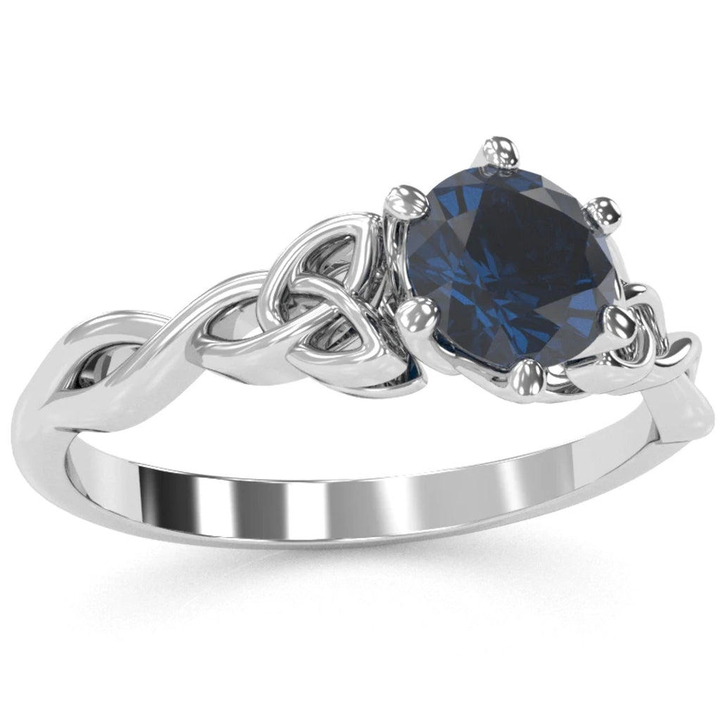 Sapphire Engagement Ring In 14k White Gold A19659