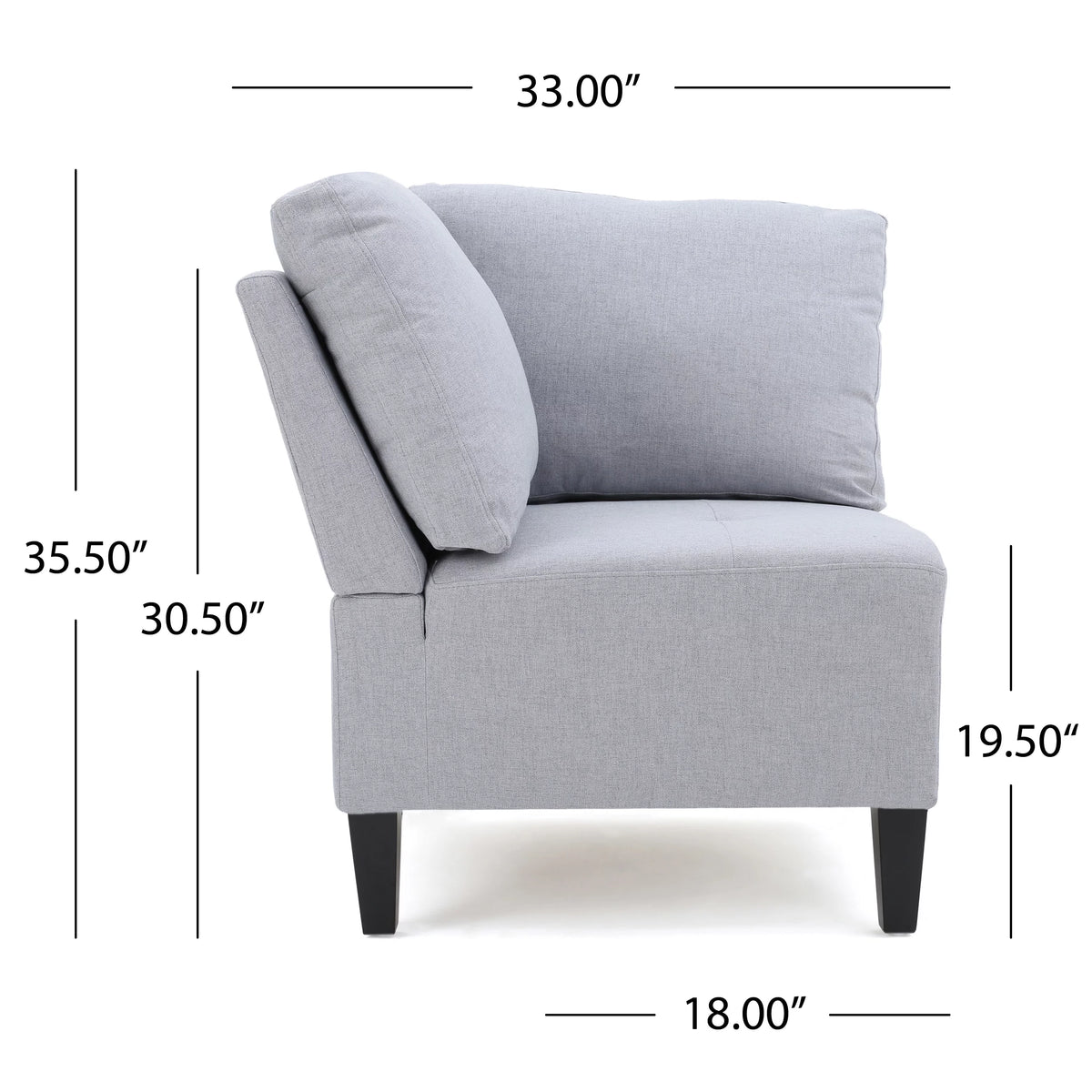 Light Gray Fabric 5 Seater Sectional Sofa with Storage Ottoman Q845238