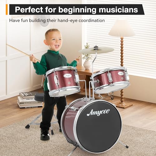 Black 3-Piece Drum Set with Stool H190582