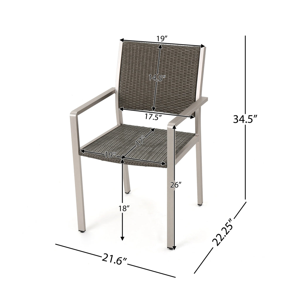 Outdoor Aluminum 9 Seater Wicker 5 Piece Dining Set L467947