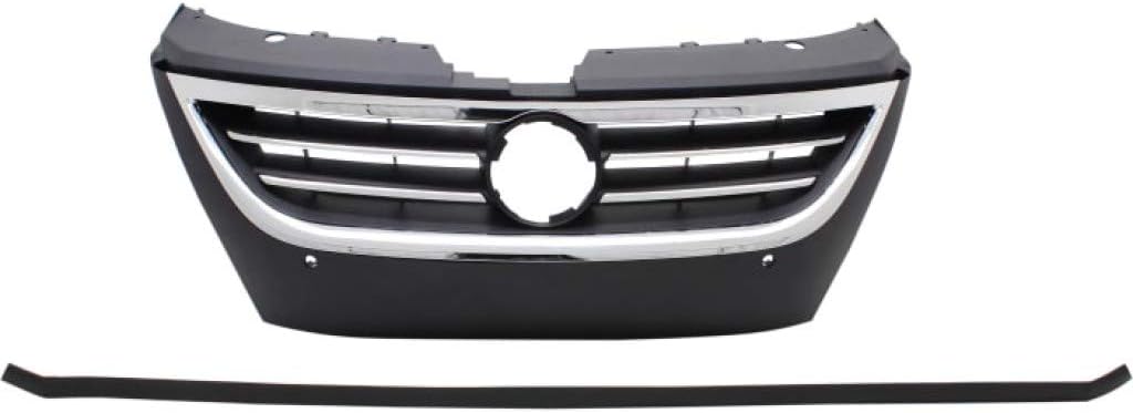 Primed Black Plastic Grille Assembly with Chrome Molding and Distance Sensor Hole M661
