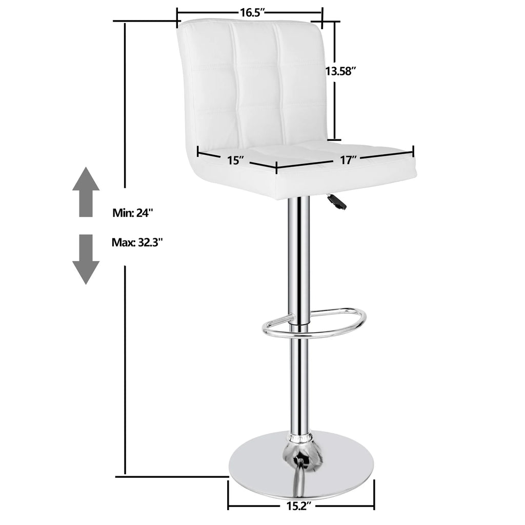 Set of Two Height Adjustable Armless Swivel Bar Stools Y802236