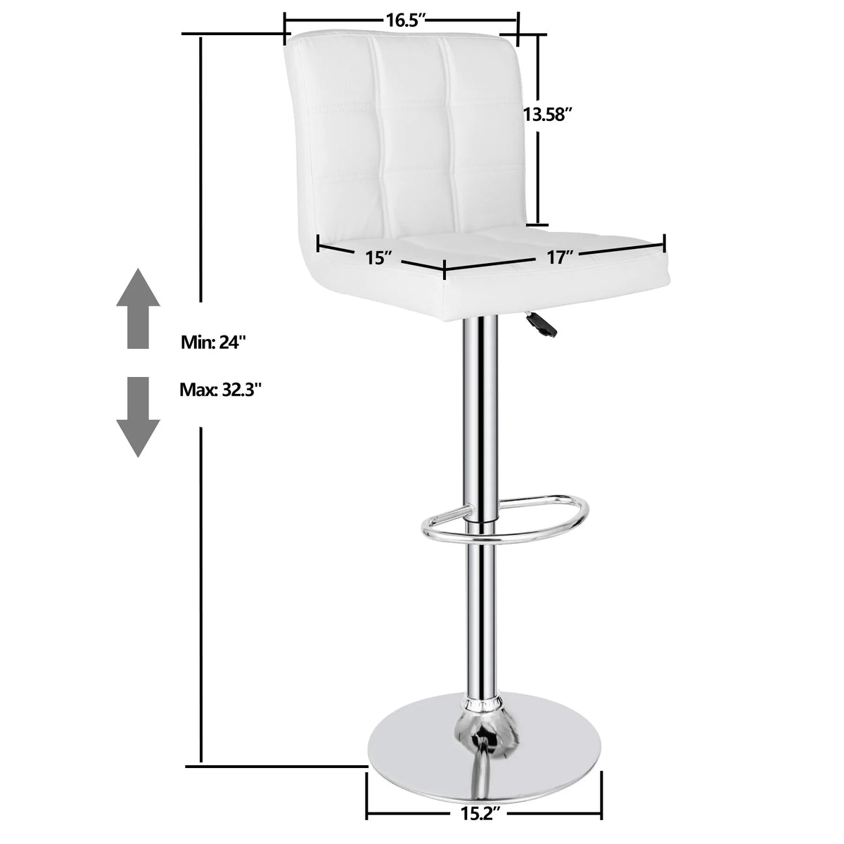 Set of Two Height Adjustable Armless Swivel Bar Stools Y802236