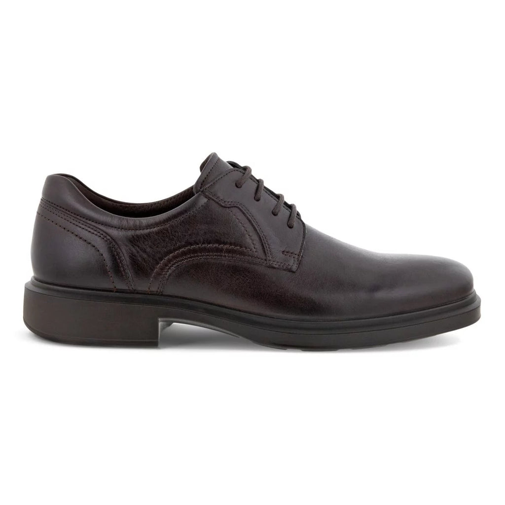 Mocha Leather Plain Toe Tie Shoes V666