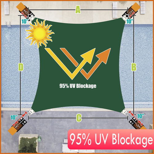 12' x 12' Green Square Sun Shade Sail Canopy O442