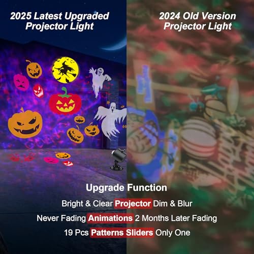 Halloween Projector Lights with 19 HD Replaceable Slides J400743