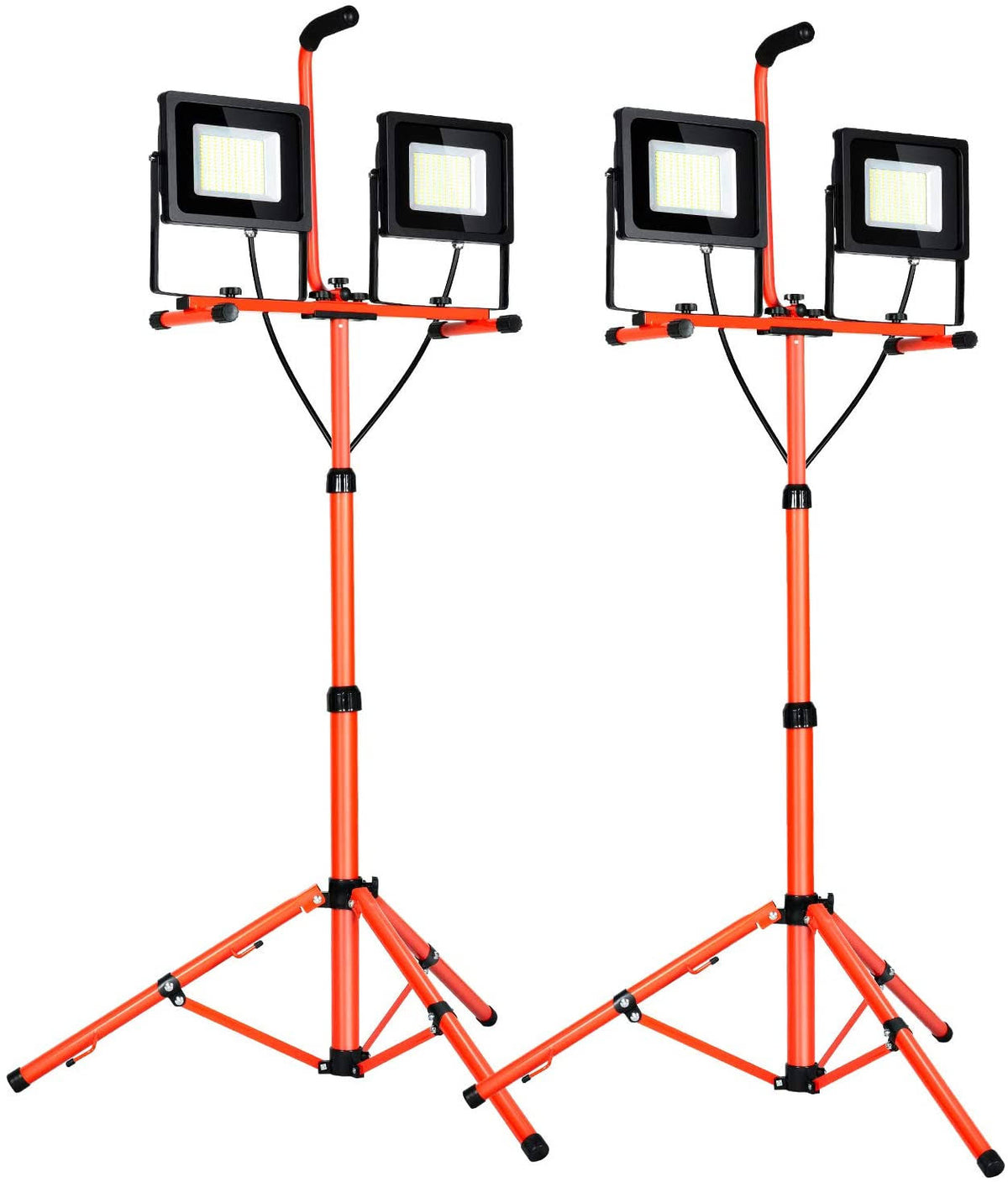100W 10000 Lumen Dual-Head LED Work Light with Metal Telescopic Tripod Stand Z52512