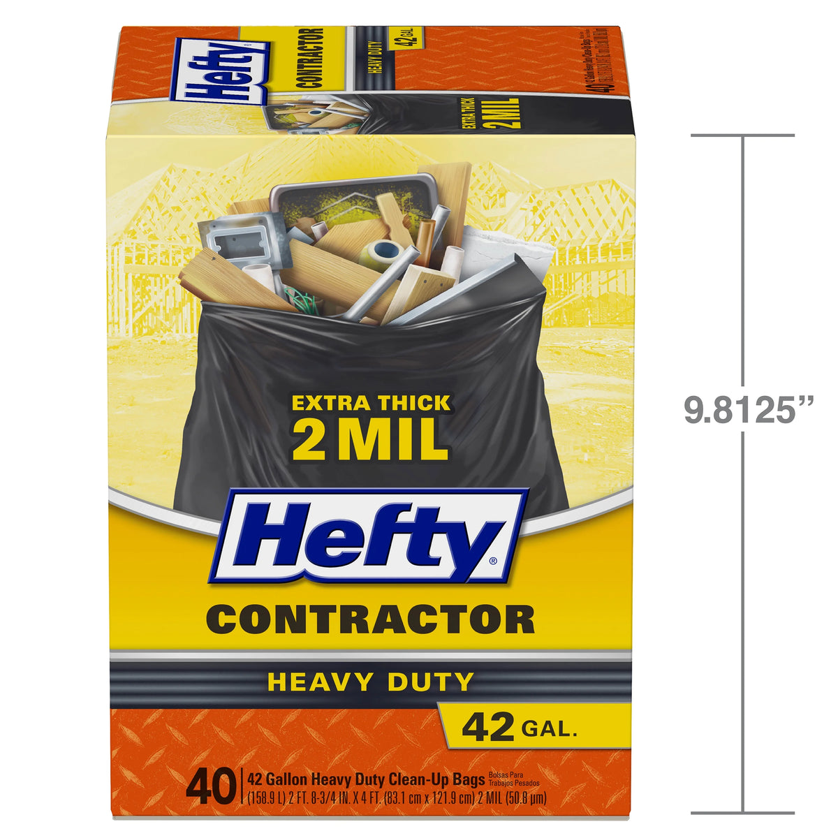 Heavy Duty Contractor Large Trash Bags, 42 Gallon, 14 Count L371919
