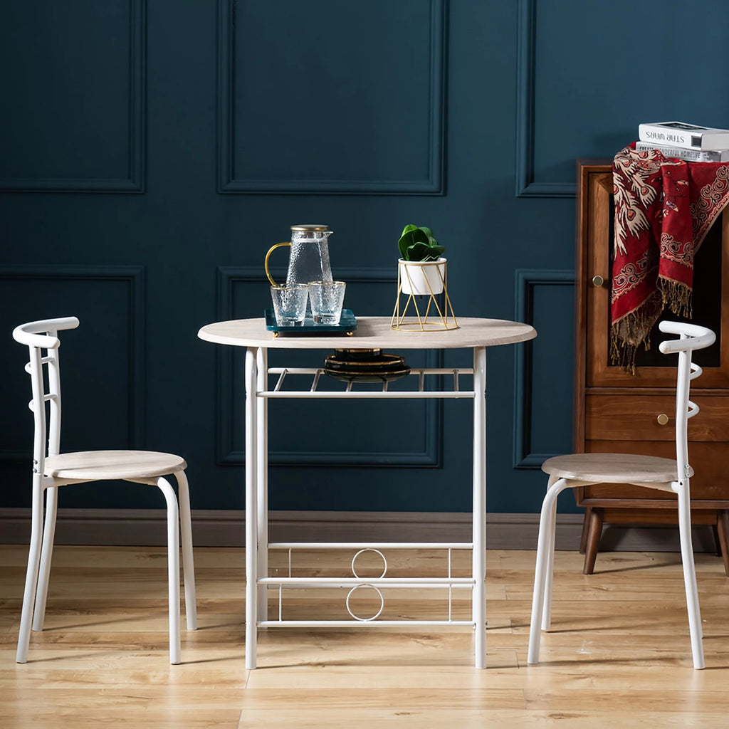 3 Pieces Dining Table Set with Chair for 2 H894635
