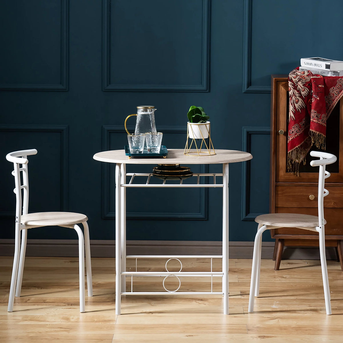 3 Pieces Dining Table Set with Chair for 2 H894635