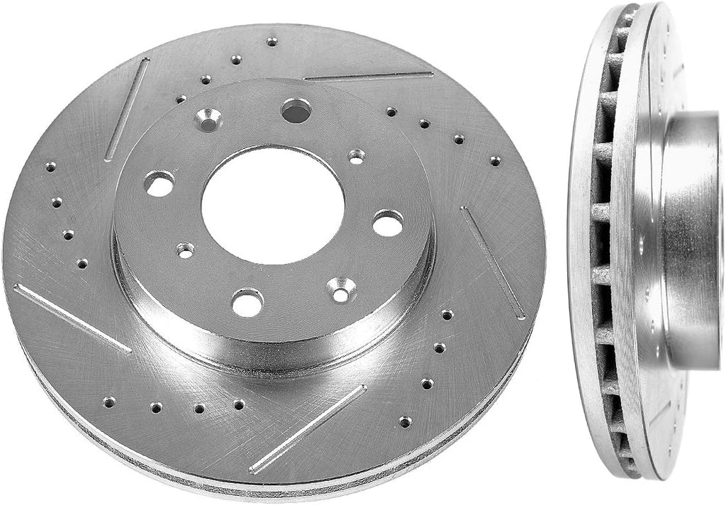 FRONT 240mm Drilled & Slotted 4 Lug Rotors Pack of 2 R56451