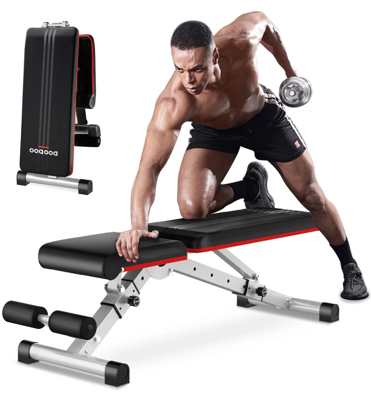 Foldable Weight Bench 600 lbs with 6 Incline Adjustable P232251