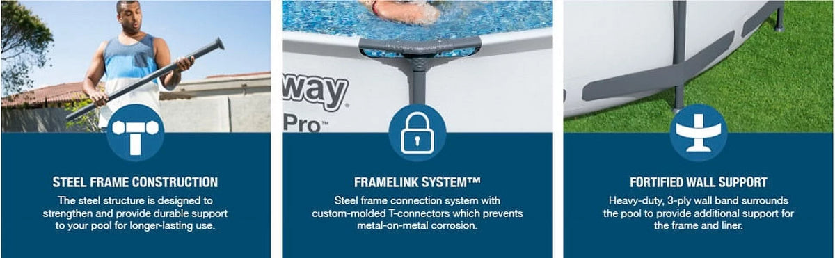 12-Foot by 30-inch Round Frame Swimming Pool Set P678188