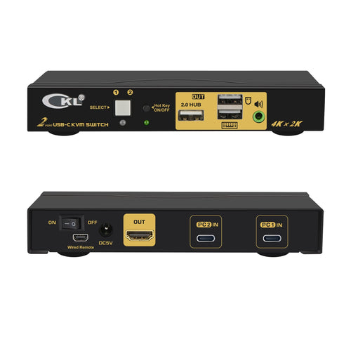 2 Port KVM Switch Dual Monitor HDMI 4K 60Hz with Cables A655
