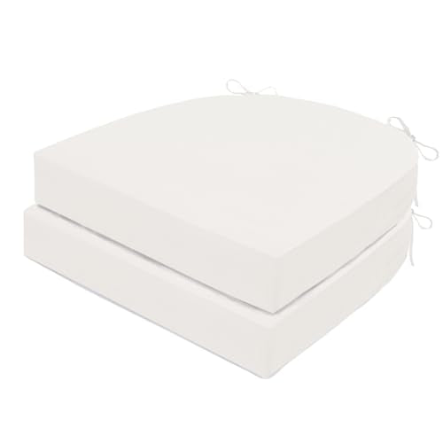 Waterproof Memory Foam Outdoor Chair Cushions Set of 2, 18x18x3 Inch, Blue H37255